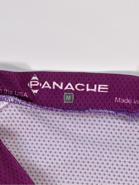 Panache Women Bike Cycling Jersey Purple Mesh 3 Pocket Full Zip Size M - Picture 6 of 12
